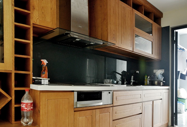 Tủ bếp gỗ Sồi tự nhiên hình chữ I Tủ bếp gỗ Sồi tự nhiên hình chữ I