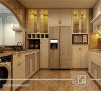 Tủ bếp cổ điển gỗ tự nhiên