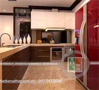 Tủ bếp gỗ công nghiệp
