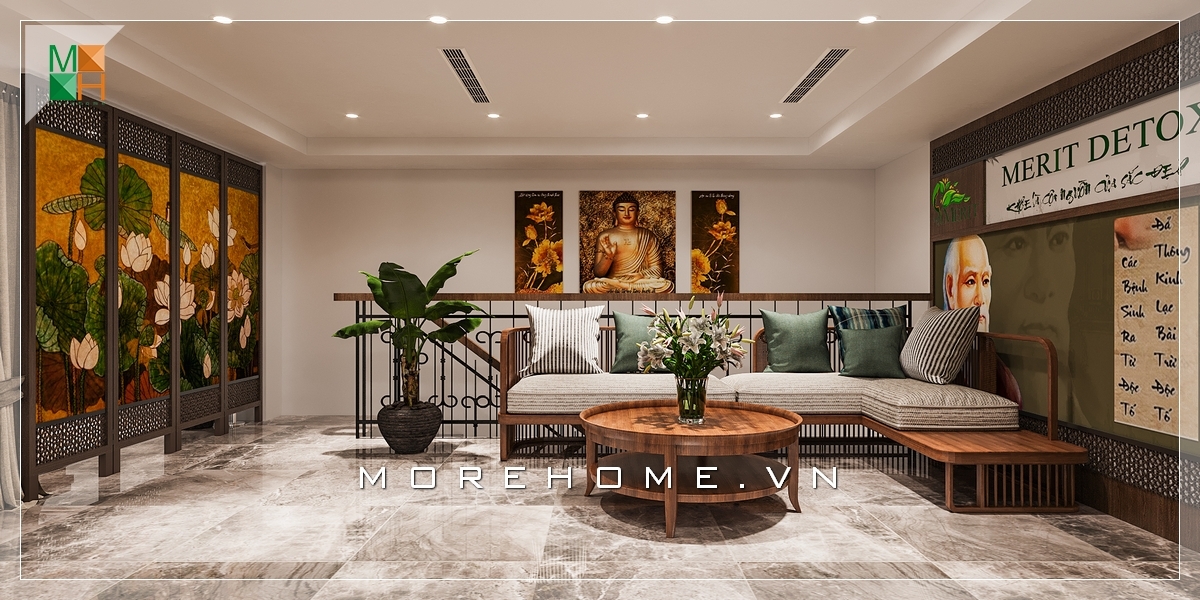 Sofa góc chữ L kiểu dáng hiện đại, gam màu nâu trầm ấm cúng tạo sự thoải mái trong quá trình sử dụng Mẫu sofa gỗ sang trọng