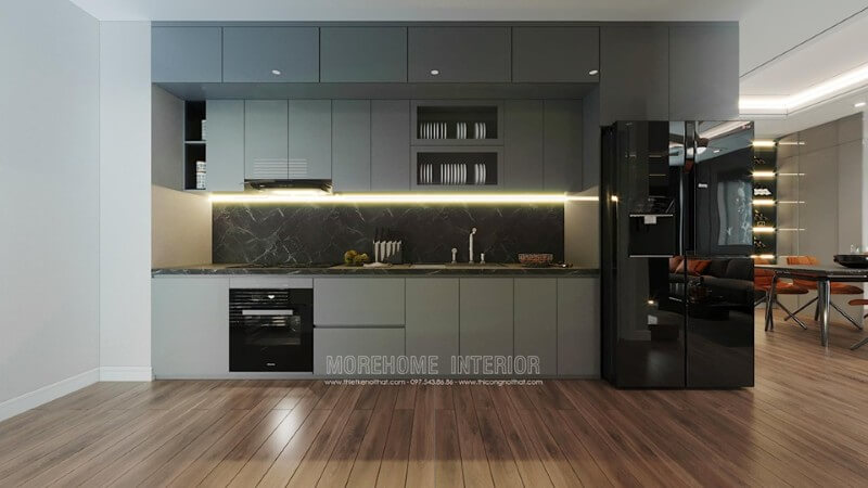 Mẫu tủ bếp gỗ công nghiệp đẹp phù hợp với mọi căn hộ chung cư Tủ bếp hiện đại