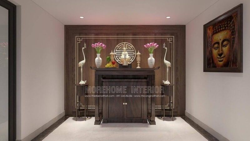Có thể nói ý tưởng thiết kế phòng thờ không chỉ được gia chủ chú trọng về vị trí, cách bố trí mà còn ngay cả mẫu bàn thờ cũng là điều đáng chú ý. Là một người tôn thờ Phật Quan Âm, vì vậy lựa chọn chất liệu tủ thờ càng khiến gia chủ quan tâm, bạn có thể tham khảo mẫu tủ thờ từ chất liệu gỗ óc chó tự nhiên, một trong những loại gỗ cao cấp nổi bật với vô số lợi thế từ độ bền, vân 3D đẹp mắt, màu sắc trang nhã.