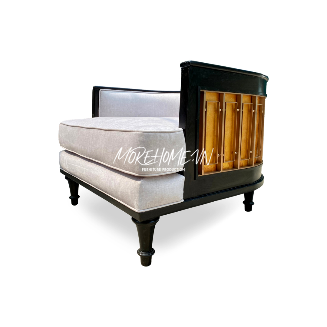 Ghế sofa đơn phong cách Indochine là một lựa chọn đẹp cho các căn biệt thự và nhà phố.