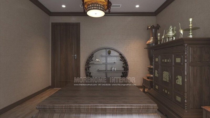 mắt
Phòng thờ trong cư dân có thiết kế hiện đại và đẹp mắt.