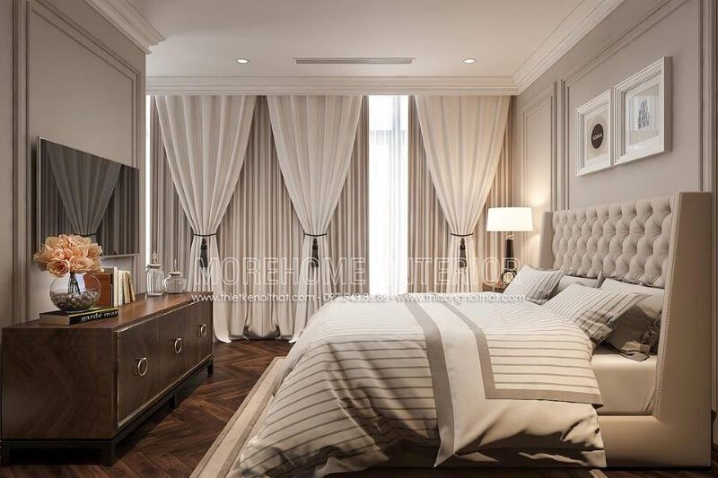 Thiết kế hiện đại và thanh tựa cao đầu giường bọc da cao cấp, gam màu sang trọng gây ấn tượng và tạo nên vẻ đẹp sang trọng cho khu vực nghỉ ngơi của gia chủ bằng cách làm tăng êm ái của nó.