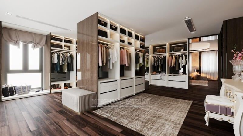 Thiết kế nội thất phòng thay đồ đẹp hiện đại cho biệt thự vinhomes imperia hải phòng