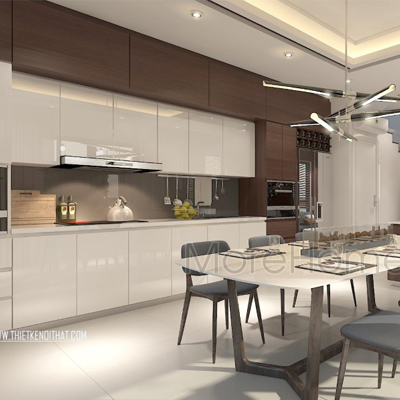 Tủ bếp gỗ công nghiệp